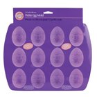 Purple silicone petite egg mold tray used to make DIY Easter eggs for dogs.