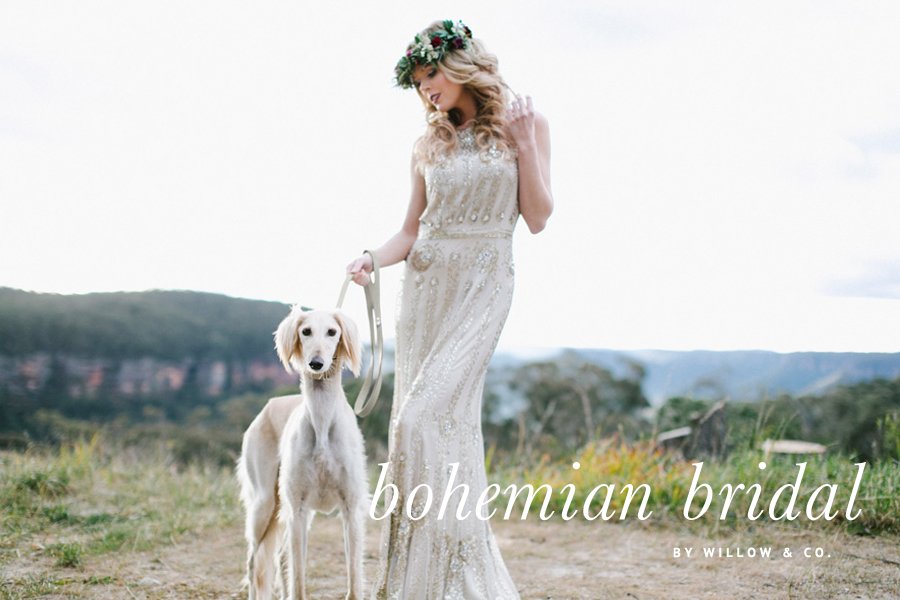 Blue Mountains Bohemian Bridal Shoot by Willow & Co. | Dogs at Weddings | Pretty Fluffy