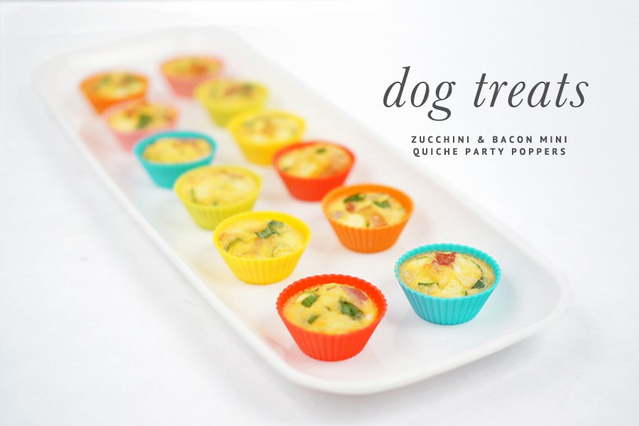 Mini Quiche Zucchini and Bacon Dog Treats Recipe | www.prettyfluffy.com