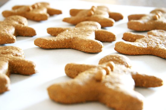 Homemade gingerbread cookies for dogs