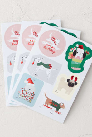 Minted Festive Dogs Gift Stickers -dog stationery