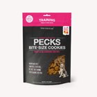 Pecks bite-size dog training treats, a healthy reward option for clicker training your four-legged mate.