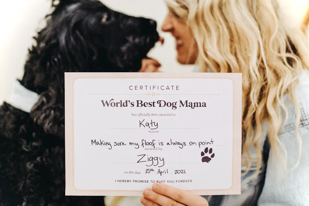 dog mom printable certificate